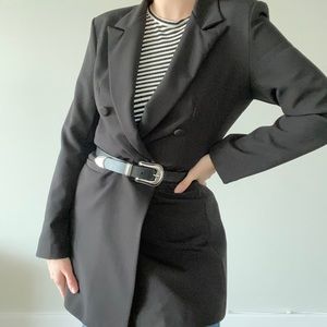 Black longline blazer / dress